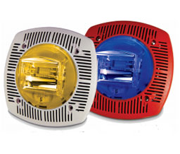 Gentex SSPKR241575PWW Low Profile Wall Mount Red Lens Speaker/Strobe - White Faceplate