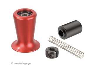 Hafele 001.25.770 Depth Gauge, For Red Jig, 15 mm (9/16"), Drill Bit Ø up to 3-10 mm (1/8" - 3/8"), Aluminum, Red