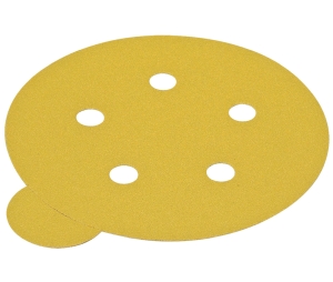 Hafele 005.33.170 Abrasive Paper Disc, PSA, 5 Holes, 5" Diameter, P80 Grit, Aluminum Oxide