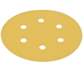 Hafele 005.33.432 Abrasive Paper Disc, Hook-N-Loop, 6 Holes, 6" Diameter, P120 Grit, Aluminum Oxide