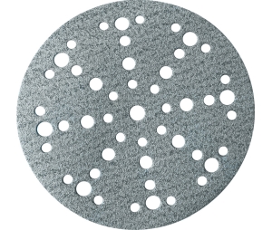 Hafele 005.34.601 Ceramic Blue Disc, 49 Holes, 6" Diameter, P100 Grit, Aluminum Oxide