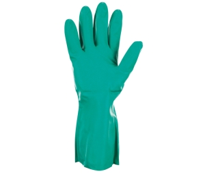 Hafele 007.64.055 Gloves, 15 mm Thickness, XL Size, 330 mm (13") Length, Nitrile, Green, Pair