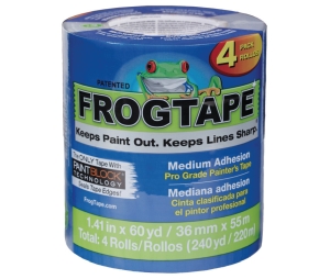 Hafele 007.81.243 FrogTape®, Pro Grade Painter’s Tape, 1-7/16" x 60 yards, Blue, Box of 4 Pieces