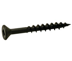 Hafele 010.23.134 Zip-R Screw, Flat Countersunk Head, #2 Square Drive, #8 x 2-1/2", Partial, Steel, Black Oxide, Box of 2500