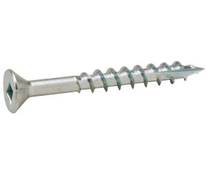 Hafele 010.23.144 Zip-R Screw, Flat Countersunk Head, #2 Square Drive, #8 x 2-1/2", Partial, Steel, Zinc Plated, Box of 2500