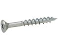 Hafele 010.23.975 Zip-R Screw, Flat Countersunk Head, #2 Phillips Drive, with Nibs, #8 x 2-3/4", Partial, Steel, Zinc Plated, Box of 2000