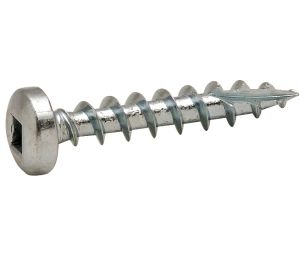 Hafele 010.82.968 Zip-R Screw, Pan Head, #2 Square Drive, #8 Screw Diameter x 1-1/4" Length, Partial Thread, Zinc-Plated, Set of 1000 Pieces