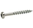 Hafele 010.82.976 Zip-R Screw, Pan Head, #2 Square Drive, #8 x 3" Screw Ø x Length, Partial Thread, Steel, Zinc Plated