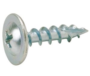 Hafele 013.32.907 Round Washer Head Screw, Type 17 Threads, #8 x 1-3/8" Length, #2 Square Drive, Steel, Nickel Plated, Box of 500 Pieces