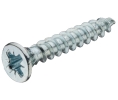 Hafele 015.31.521 Chipboard Screw, Hospa, Countersunk Head, PZ Cross Slot, 1/2" Length, Fully Threaded, Steel, Zinc Plated
