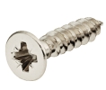 Hafele 015.35.824 Chipboard Screw, Hospa, Countersunk Head, For Hardware Fittings/Concealed Hinges, 15 mm (9/16") Length, Steel, Nickel Plated, Box of 1000 Pieces