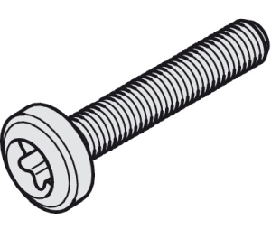 Hafele 020.90.941 Mounting Screws, For Silent Aluflex, For Slido R-Aluflex 40A/R-Aluflex 80A/R-Aluflex 80W, 4.5 x 25 mm (1/6" x 1"), Steel, Box of 100 Pieces