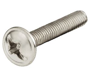 Hafele 022.34.255 Decorative Hardware Screw, Flat Head, Combination Cross Slot, M4 Thread, 1" (25 mm) Length, Steel, Nickel Plated, Box of 100 Pieces