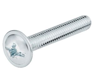 Hafele 022.35.700 Threaded Screw, Flat Head, Combination Cross Slot, M4 Thread, 2-3/4" (70 mm) Length, Steel, Zinc Plated, Box of 100 Pieces
