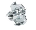 Hafele 031.00.267 T-Nut, 4-Pronged, 7.5 mm (5/16") Sleeve Diameter, M4 Thread, Steel, Unfinished