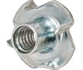 Hafele 031.05.968 T-Nut, 4-Pronged, 7.3 mm (9/32") Sleeve Diameter, Steel, Zinc