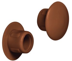 Hafele 045.00.181 Cover Cap, Tapered For Tight Grip, 1/2" (13 mm) Diameter, 1/4" (6 mm) Length, Plastic, Dark Brown, Box of 100 Pieces