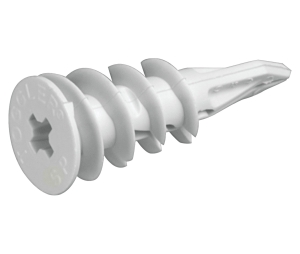 Hafele 051.18.051 Self-Drilling Drywall Anchor, SnapSkru® SP Regular, Nylon, White