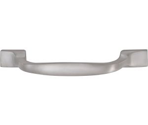 Hafele 100.61.625 Handle, Beaulieu Collection, 3-3/4" Centre To Centre, 5-3/8" Length, 1-1/8" Depth, 11/16" Height, Brass, Brushed Nickel