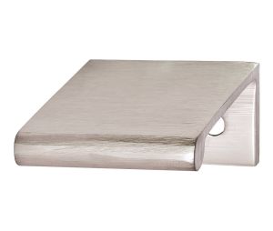 Hafele 103.20.430 Handle, Tab Collection, 5/8" Hole Spacing, 1-1/4" Length, 1-9/16" Depth, 11/16" Height, Brass, Satin Chrome