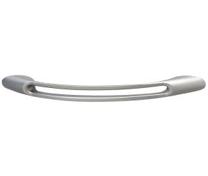 Hafele 104.09.600 Handle, 5" Hole Spacing, 7" Length, 1" Depth, 9/16" Height, Zinc, Matt Nickel