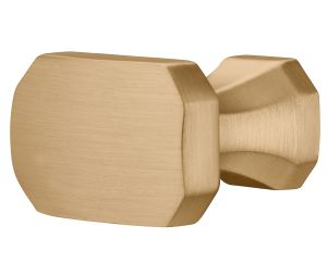 Hafele 106.70.172 Knob, Häfele Design Model H2185, 13/16" x 11/16" Plinth, Zinc, Matt Gold