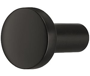 Hafele 110.35.371 Knob, Nouveau Collection, 3/4" Diameter, 1-1/4" Depth, Zinc, Matt Black