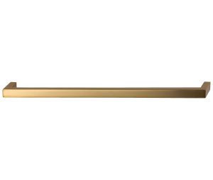 Hafele 111.95.294 Modern Handle, TAG Hardware Modern Collection, 10" Hole Spacing, 10-3/8" Length, 1-1/16" Depth, 1/2" Height, Zinc, Matt Gold