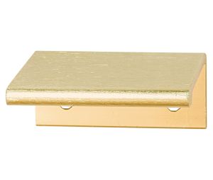 Hafele 124.02.501 Handle, Tab Collection, 2" Centre To Centre, 2-3/4" Length, 1-11/16" Depth, 3/4" Height, Aluminum, Brushed Brass