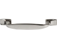 Hafele 133.53.162 Handle, Highland Ridge Collection, 8/32 Thread, 3 3/4" Center to Center, 5 3/16" Length, Zinc, Polished Nickel