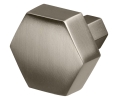 Hafele 133.53.494 Knob, 1 1/4" Length, 1 1/16" Width, 1 3/16" Height, 7/16" x 3/8" Base Dimensions, Zinc, Matt Nickel
