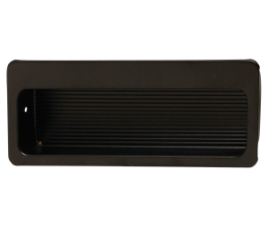 Hafele 151.00.320 Inset Handle, 3 3/4" CTC, 3 15/16" x 1 1/2" External Dimensions, 7/16" Housing Depth, Steel, Black Matt