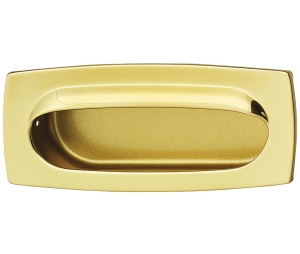 Hafele 151.12.802 Inset Handle, Length x Height 3-1/3 x 1-1/2", Brass, Polished Brass