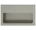 Hafele 158.88.095 Inset Handle, HEWI, for Sliding Wooden Doors, 3-15/16 x 2-3/8 x 5/8" (L x H x D), Polyamide, Glossy Stone Grey