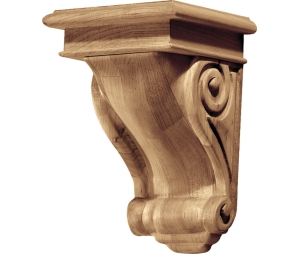 Hafele 194.69.605 Corbel, Scroll Collection, 9" x 5-3/4" x 6-1/16" (H x W x D), Cherry