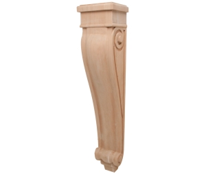 Hafele 194.69.609 Corbel, Scroll Collection, 24" x 5-1/4" x 4-3/8" (H x W x D), Cherry