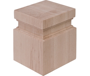 Hafele 198.16.130 Bunn Foot, Prairie Collection, 3-5/16" x 3-5/16" x 4" (W x D x H), Maple, Unfinished