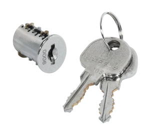 Hafele 210.40.609 Plate-Cylinder Removable Core, SH9, Keyed Alike, Symo 3000, Left or Right Hand Mounting, Zinc/Brass, Nickel Plated