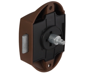 Hafele 211.63.102 Push-Lock, Can Be Operated From One Side, Without Catch Bolt, Plastic, Brown