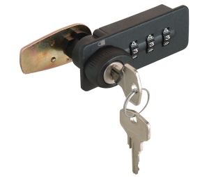 Hafele 231.16.311 Combination Lock, Combi-Code 1153, For Cabinets and Lockers, Horizontal - Left, Polyamide Glass Fiber Reinforced, Black