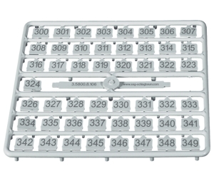 Hafele 231.53.940 Key Number Set, For SAFE-O-MAT® S-6 Metal Locker Locks, Plastic, White