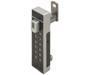 Hafele 231.98.002 Keypad Lock, Safe-O-Tronic LS100, Horizontal, Right, With Lever On Left, Aluminum/Plastic/Steel, Black/Gray
