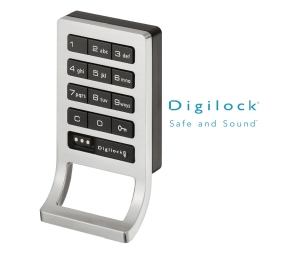 Hafele 231.98.110 PIN Code Lock, Advanced Security, Latch Bolt, Single Use Mode, Steel/Zinc Alloy, Black/Bright Nickel