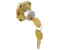 Hafele 232.06.400 Spring Bolt Lock, C8139, Keyed Different, National Lock - High Security, Brass-Plated, Brushed Chrome