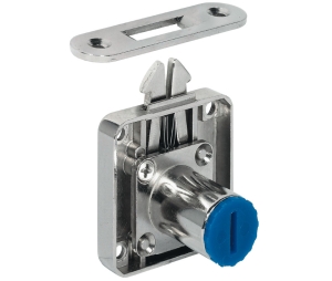 Hafele 232.30.620 Roller Shutter Rim Lock, Symo 3000, Screw-Mounted, For Combination with Symo Cylinder Removable Core, Zinc Alloy, Nickel-Plated