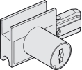 Hafele 233.02.420 Lock Housing, With Cylinder, Keyed Alike, For Slido F-Line14 25A, Zinc Alloy, Matt Chrome-Plated