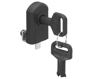 Hafele 233.12.600 Glass Door Lock, Non-Boring, Keyed Cabinet Locks, Steel/Plastic, Black
