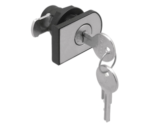 Hafele 233.17.700 Glass Door Lock, Vertical Installation, Timberline - Modular Removable Core Locking System, Nylon/Brass-Plated/Plastic/Steel, Polished Nickel