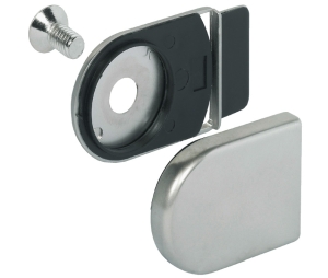 Hafele 233.40.712 Counterpiece, SYMO 3000, For Glass Door Cam Lock, Zinc Alloy, Nickel-Plated Polished