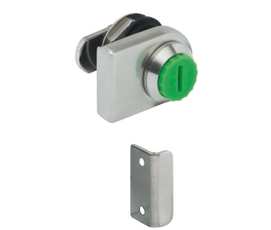 Hafele 233.42.710 Glass Door Cam Lock, Symo 3000, B (C, E, H) Closing Direction, Right Mounting, without Key, Zinc, Matt Nickel Plated, 1 Set